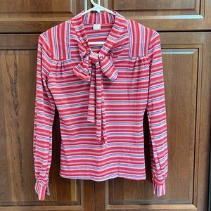 VINTAGE 1960s/70s polyester Knit Blouse - S